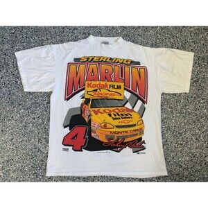 Tultex Vintage 1996 Sterling Marlin #4 Kodak Film NASCAR Racing T-shirt Size XL